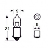 BAZ9S HY6W: BAZ9S (HY6W) base miniature halogen bulbs with 10mm diameter tubular glass from £0.01 each